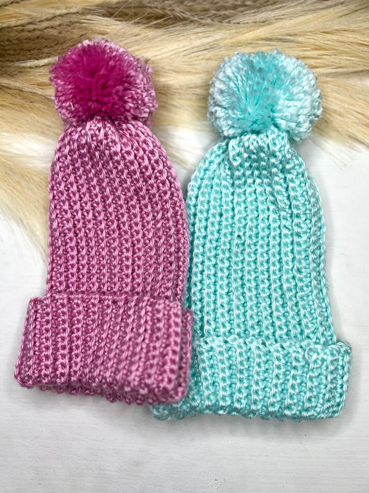 Baby Crochet Hat- Pink or Blue