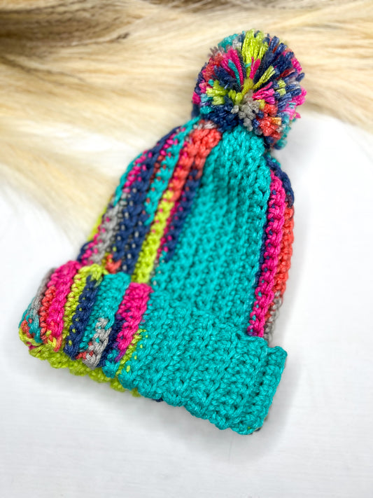 Toddler Crochet Hat- Multicolored