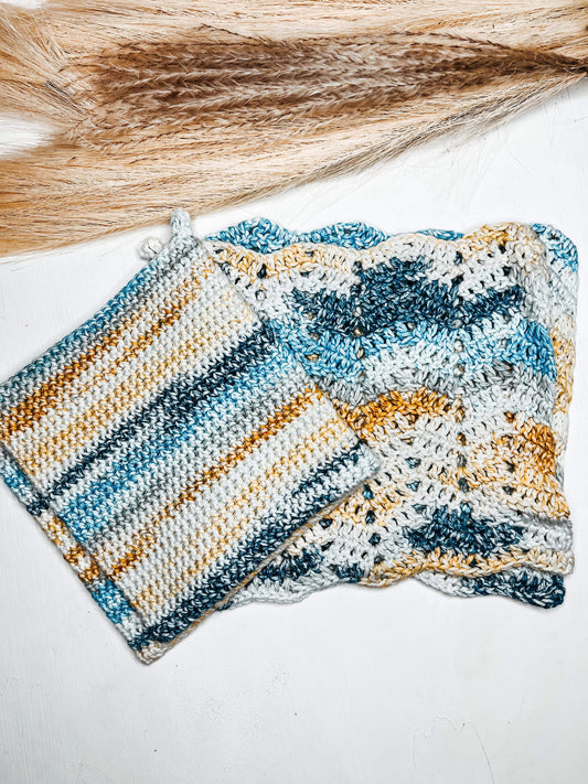 Wash Cloth & Pot Holder Set