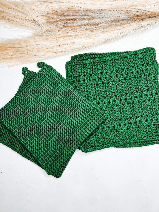 Wash Cloth & Pot Holder Set