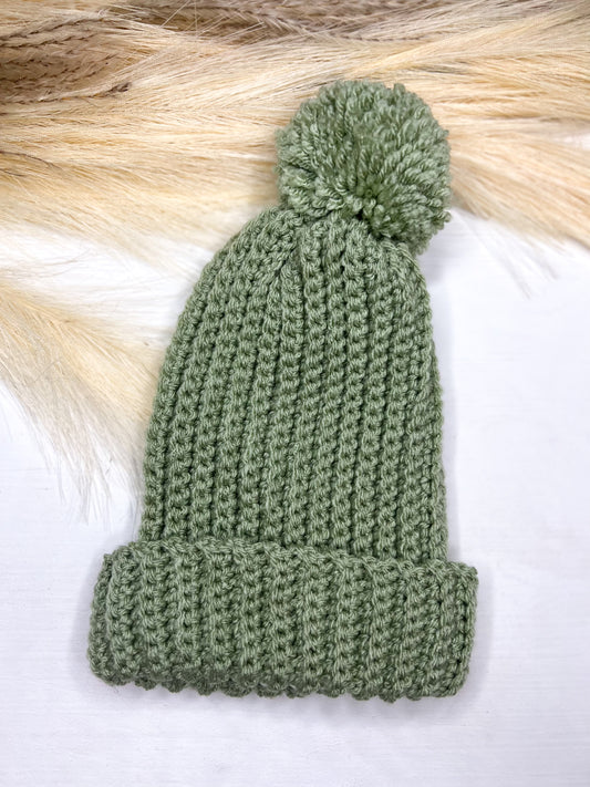 Toddler Crochet Hat- Green