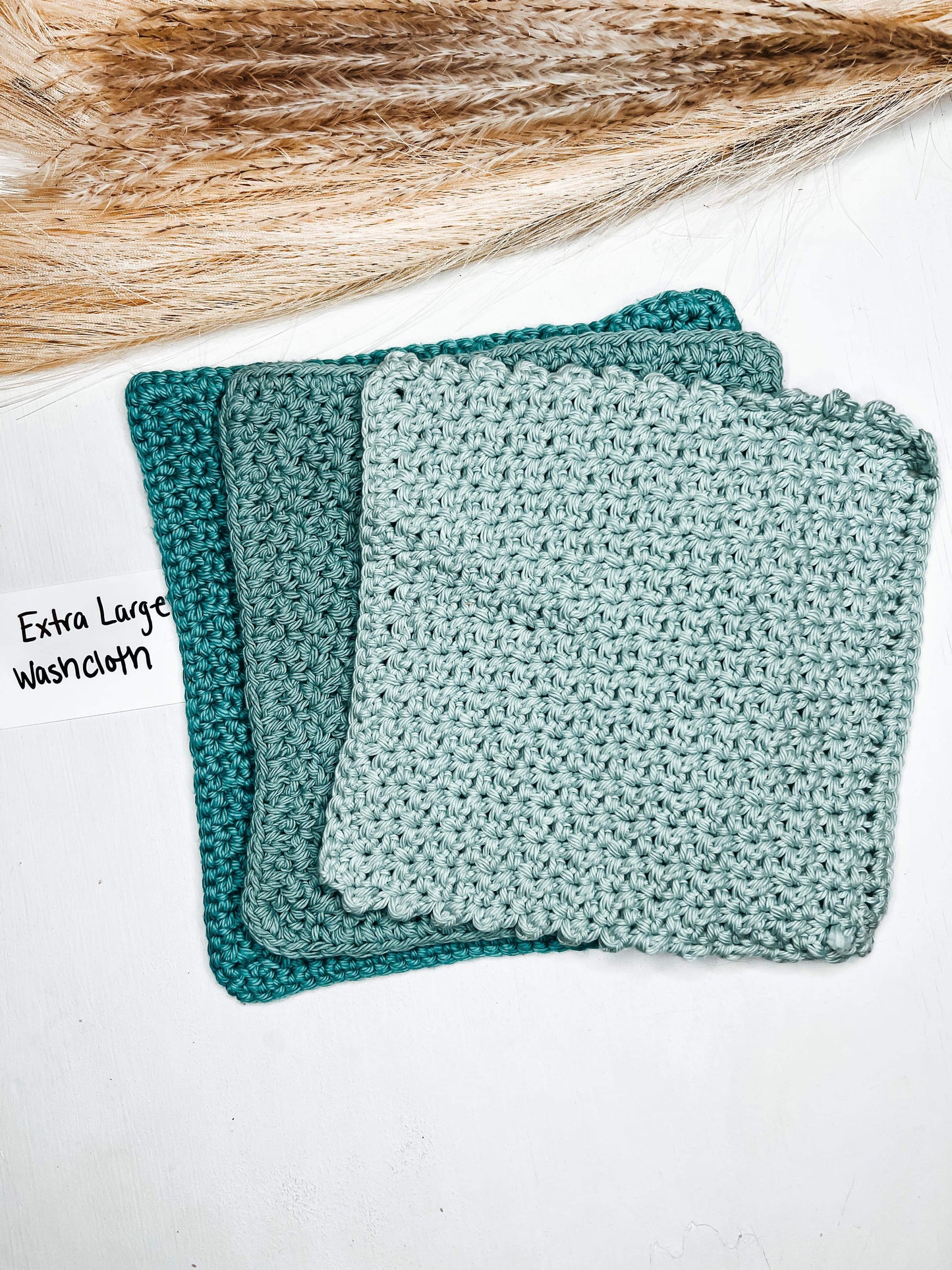 Set of 3- XL Wash Cloths/Multiple Color Options