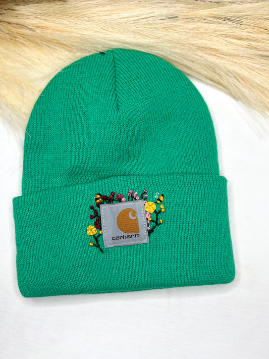 Embroidered Carhartt Beanie- Green