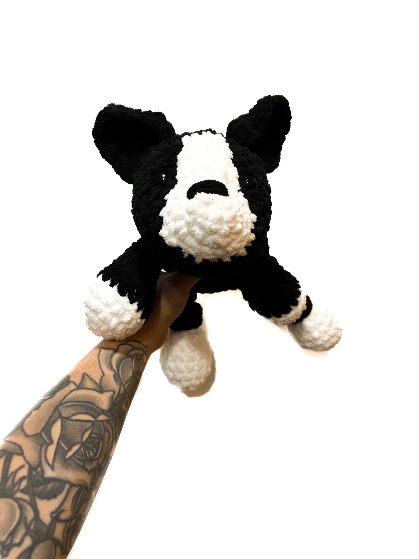 Stuffie- Black & White Pup