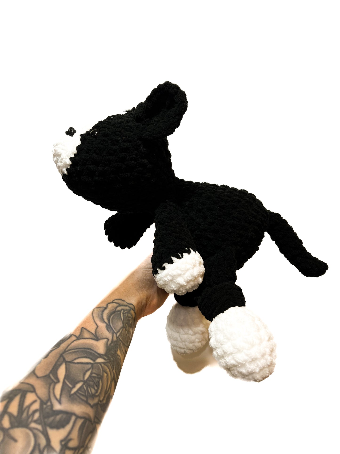 Stuffie- Black & White Pup