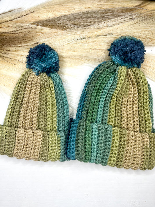 Toddler/ Youth Hat- Blue and Green