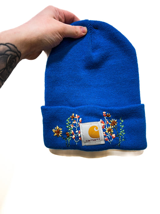 Embroidered Carhartt Beanie- Blue