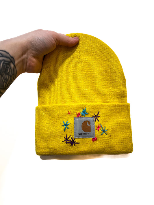 Embroidered Carhartt Beanie-Yellow